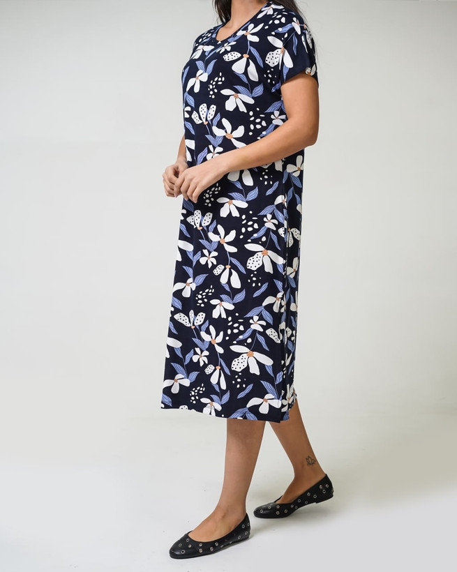 پیراهن راحتی ویسکوز نخ گلدار برند ED